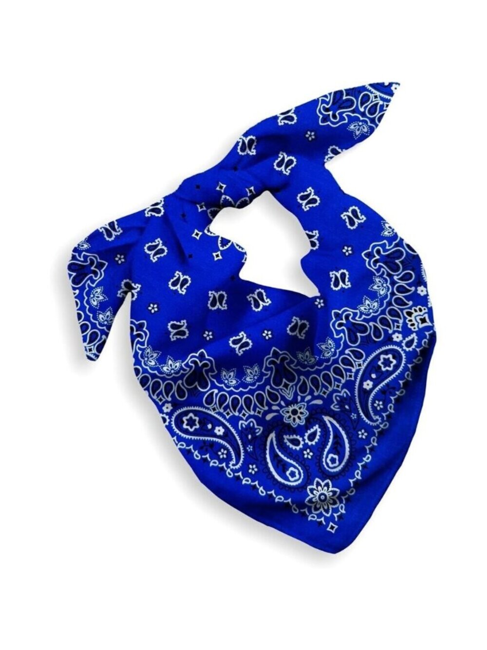 Women's Royal Blue Cotton Bandana Large Cowgirl Handkerchief Headband Scarf
